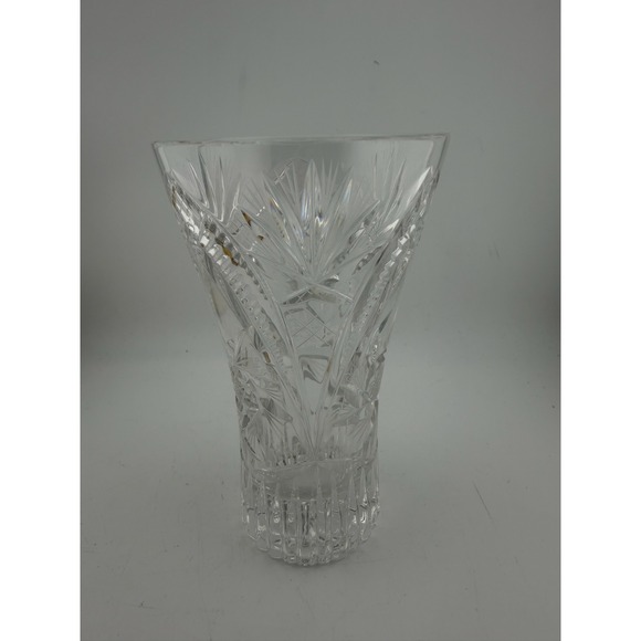 Unbranded Other - Clear Cut Crystal Starburst Flared Flower Vase